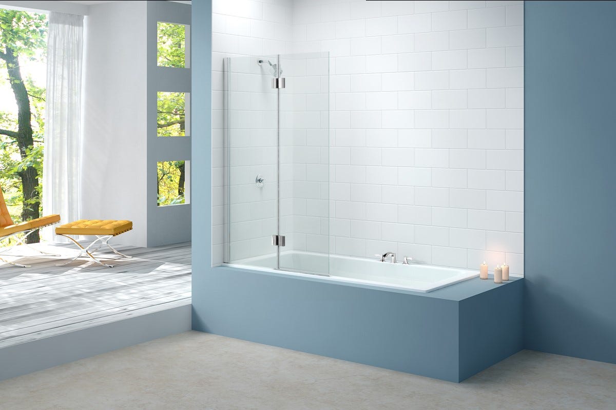 Hinged bath online screen