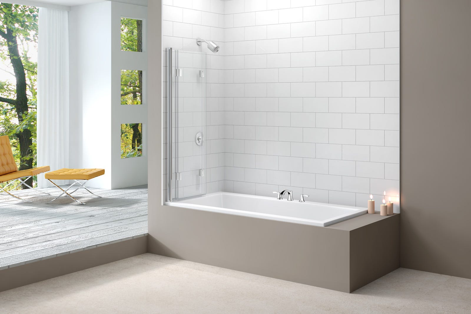 Folding bath sale screens